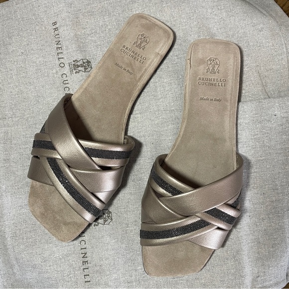 NWT Brunello Cucinelli slides sandal mule size 39(8-9US) - Picture 3 of 8